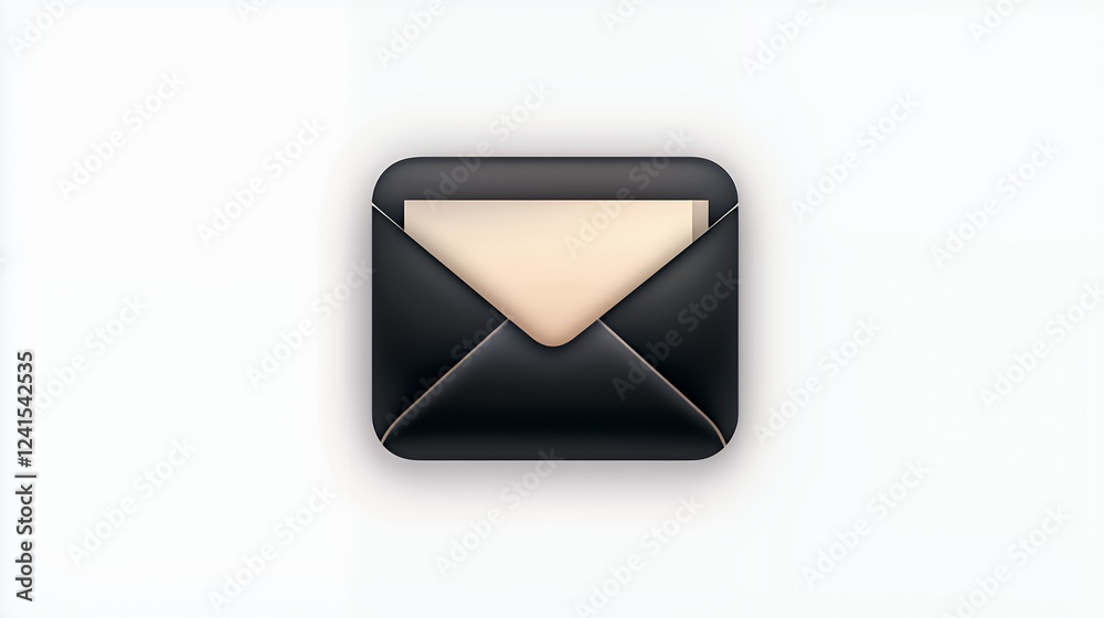 realistic black square button with a blank sheet of paper realistic black square button with a blank sheet of paper