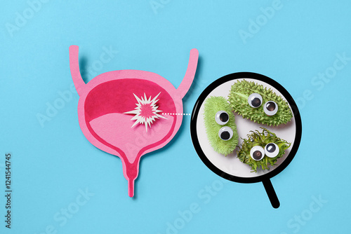 Bacteria Under Magnifying Glass Causing Bladder Infection