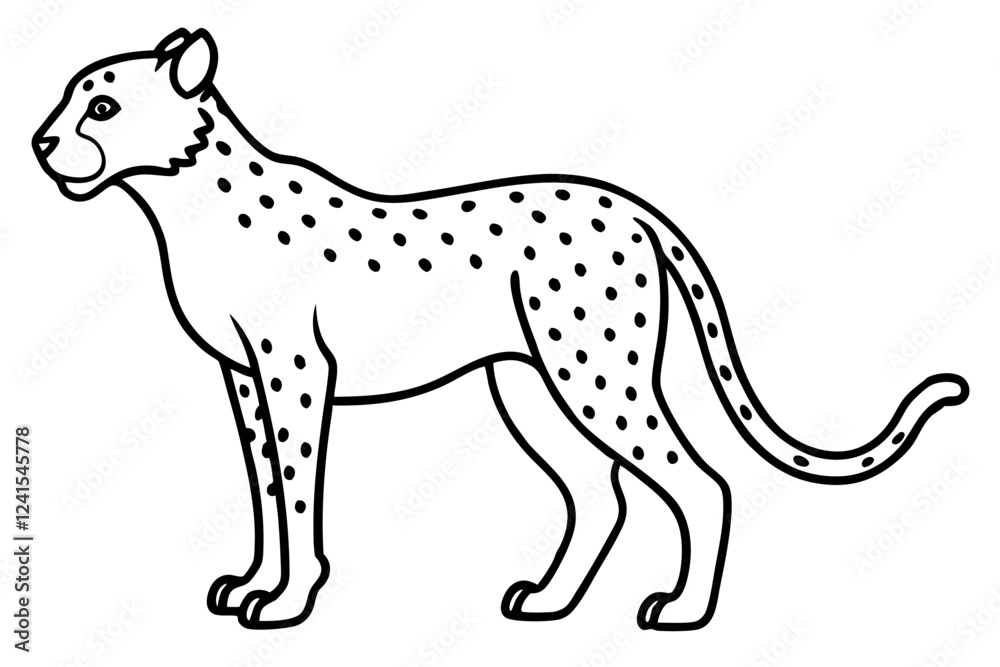Sleek Cheetah Minimalist Line Art Vector Sleek Cheetah Minimalist Line Art Vector