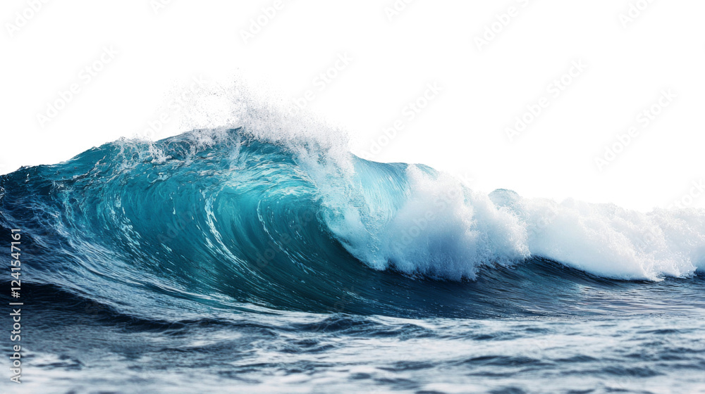 Powerful ocean wave crashing on transparent background Powerful ocean wave crashing on transparent background