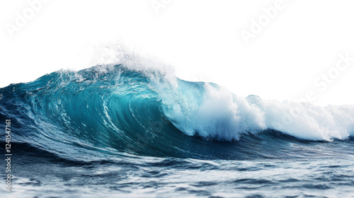 Fototapeta Naklejka Na Ścianę i Meble -  Powerful ocean wave crashing on transparent background