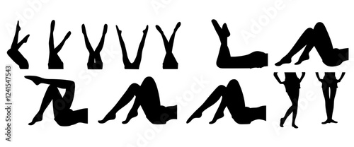 Sexy Legs girl vector illustration set.