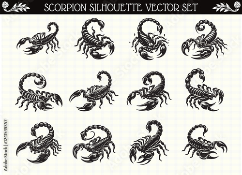 Scorpion Silhouette Black Color Arachnid Clipart for Logos and Designs