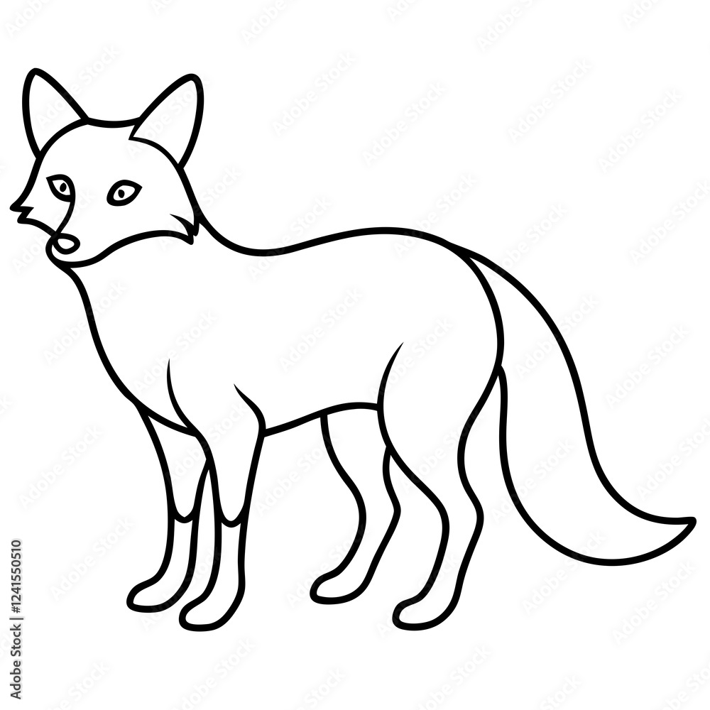 Sleek Fox One-Line Vector Design Sleek Fox One-Line Vector Design