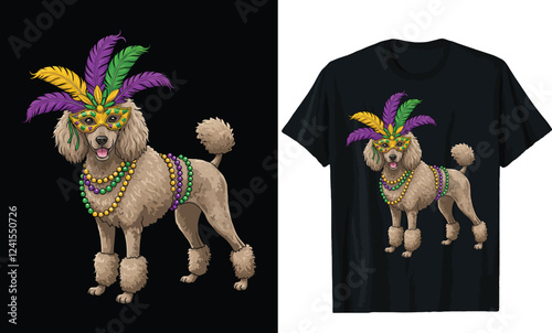 Mardi Gras Poodle T-Shirt Design