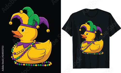 Mardi Gras Rubber Duck T-Shirt Design