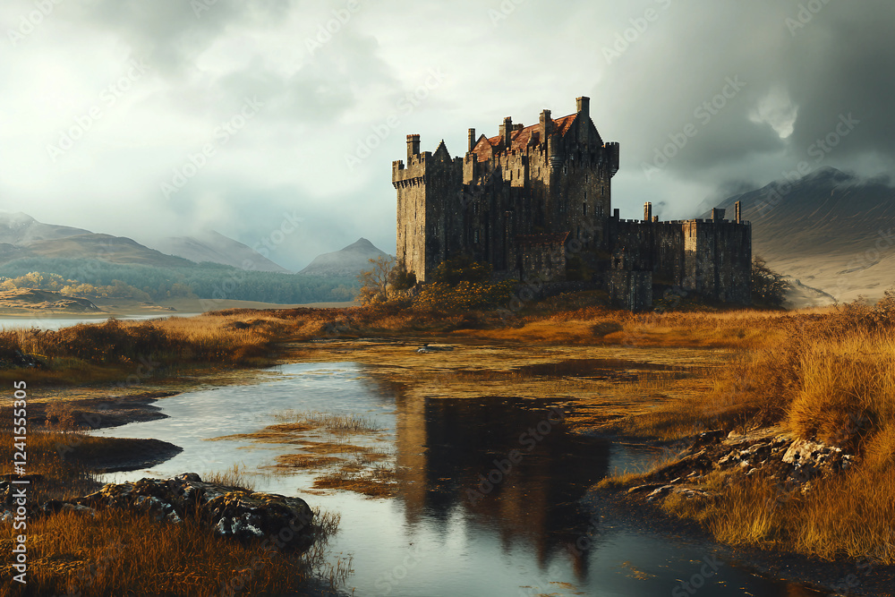 Fototapeta premium Scottish cultural heritage generated with AI image