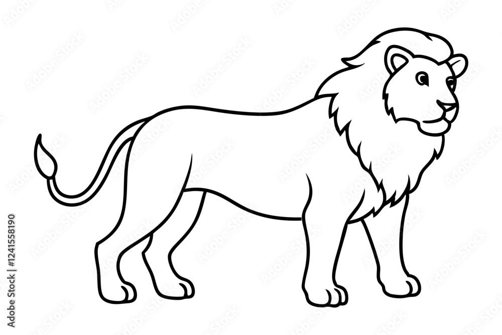 Sleek Lion Outline Vector Illustration Sleek Lion Outline Vector Illustration