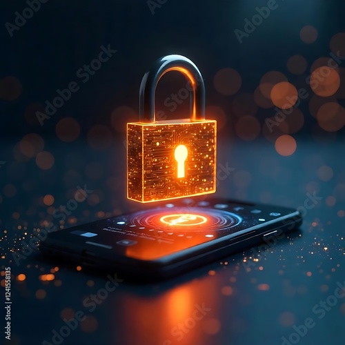hologram lock floating above screen