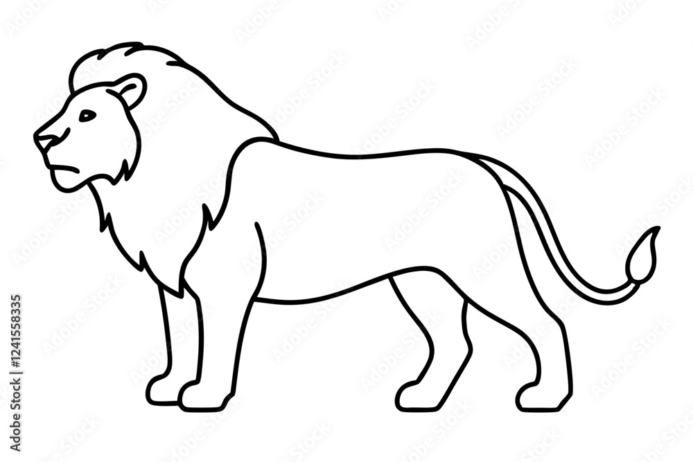 Sleek Lion Outline Vector Illustration Sleek Lion Outline Vector Illustration