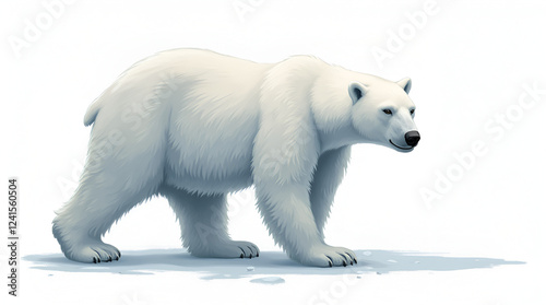Pristine white polar bear, a majestic predator in the Arctic wilderness, facing the challenges of a changing climate.
