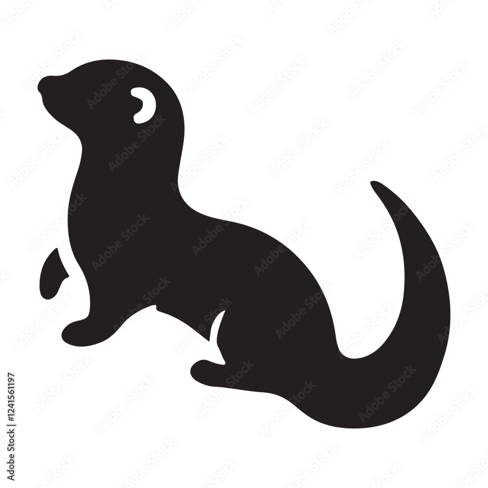 Alert Otter Silhouette Illustration for Wildlife Projects Alert Otter Silhouette Illustration for Wildlife Projects