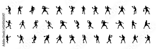 Table tennis players silhouettes. Man playing tennis collection. Vector illustration.