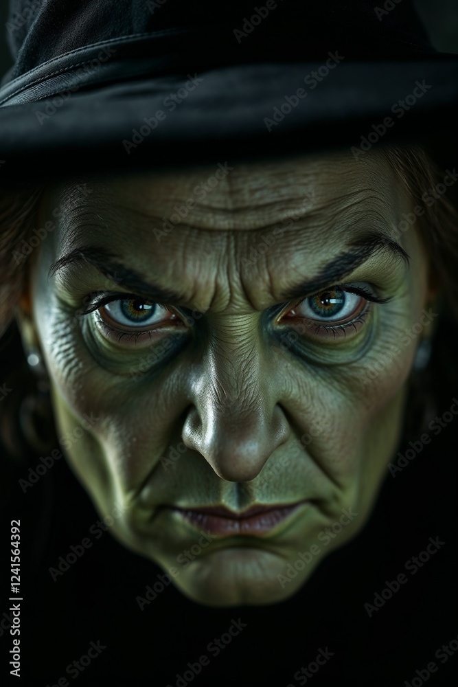 The Wicked Witch of the West Commanding Flying Monkeys Over Dorothy in a Dark, Ominous Scene The Wicked Witch of the West Commanding Flying Monkeys Over Dorothy in a Dark, Ominous Scene