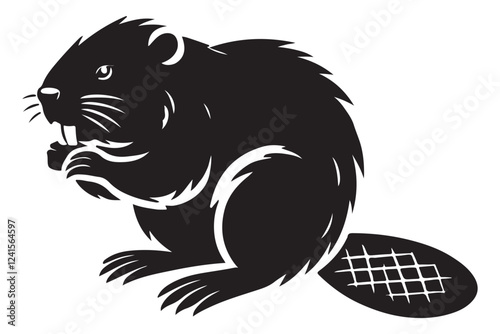 Busy Beaver Silhouette Illustration