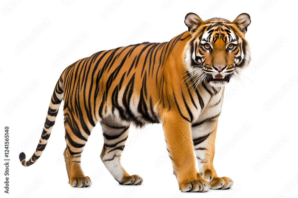 Fototapeta premium a Malayan Tiger isolated on white background