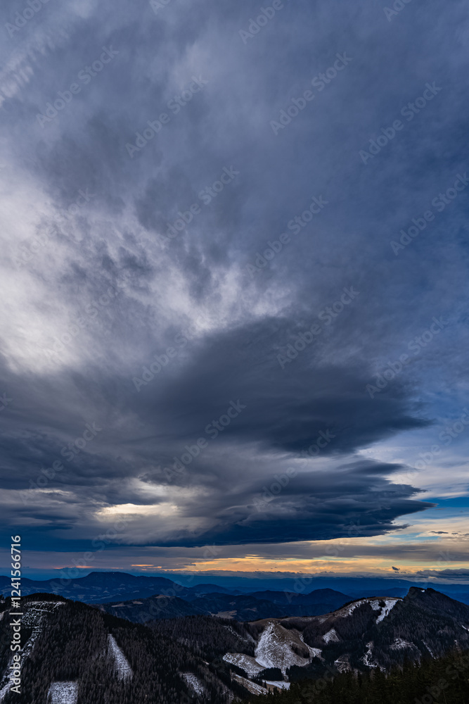 Sonnenuntergang Hochlantsch - Teichalm - Almenland - Oststeiermark - Wolkenformation Sonnenuntergang Hochlantsch - Teichalm - Almenland - Oststeiermark - Wolkenformation