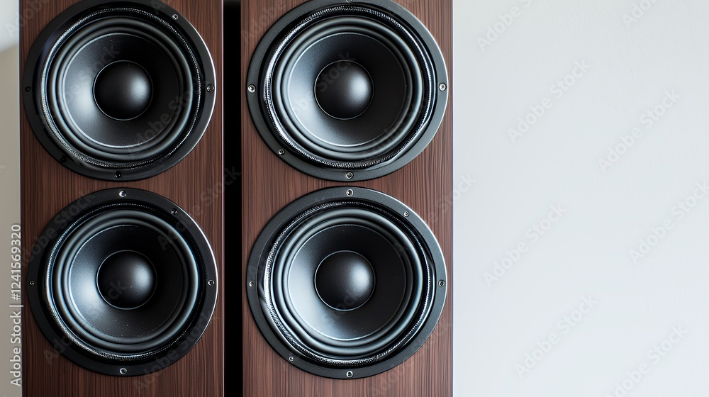 a pair of speakers mounted on a wall a pair of speakers mounted on a wall