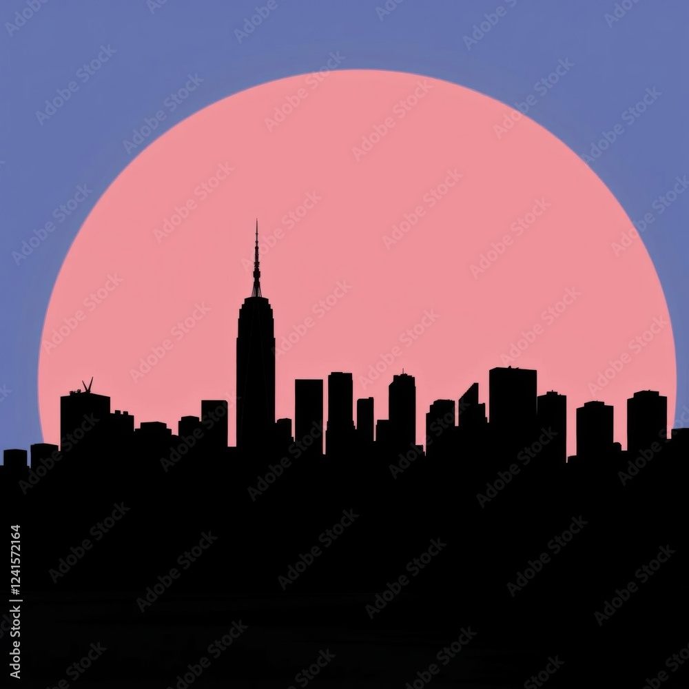 Fototapeta premium Monochrome illustration of sydney cityscape with iconic opera house and skyline reflection ai generated silhouetted skyline cityscape architecture illustration building city vector