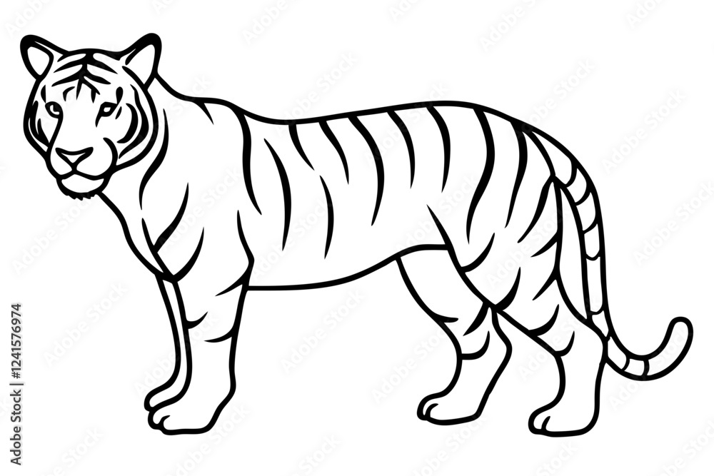 Naklejka premium Tiger in One Stroke – Vector Art