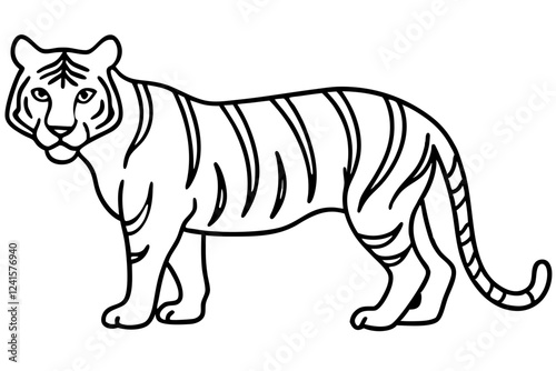 Tiger in One Stroke – Vector Art