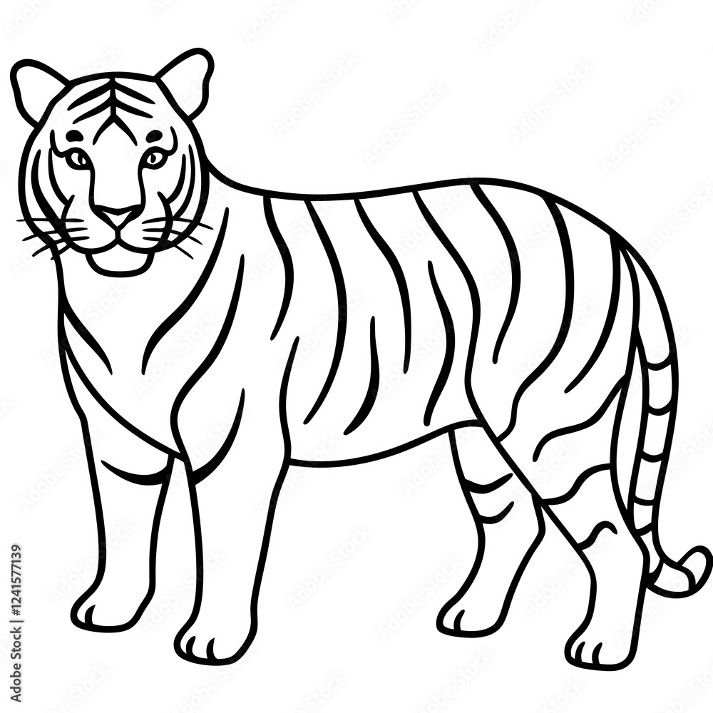 Tiger in One Stroke – Vector Art Tiger in One Stroke – Vector Art