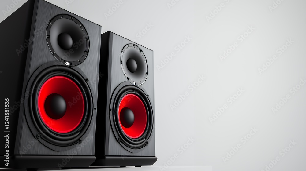 a black speaker in a room with a white background a black speaker in a room with a white background