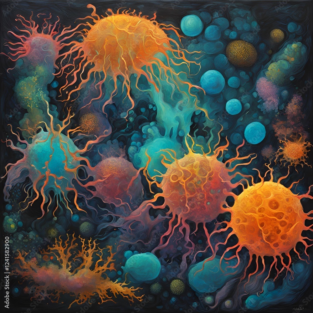 Naklejka premium microorganism background