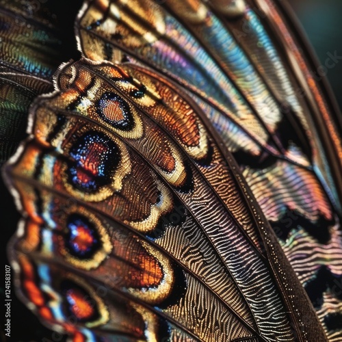 Mystical Delicacy: A Close-Up Glimpse of Nature's Finest Artistry Captured in a Butterfly Wing's Intricate Patterns and Textures