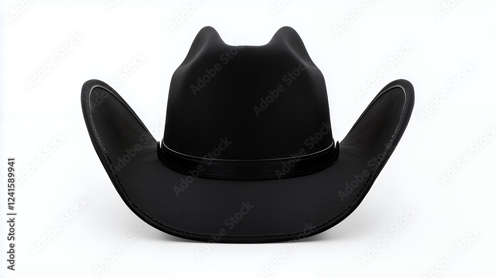 a black cowboy hat on a white background a black cowboy hat on a white background