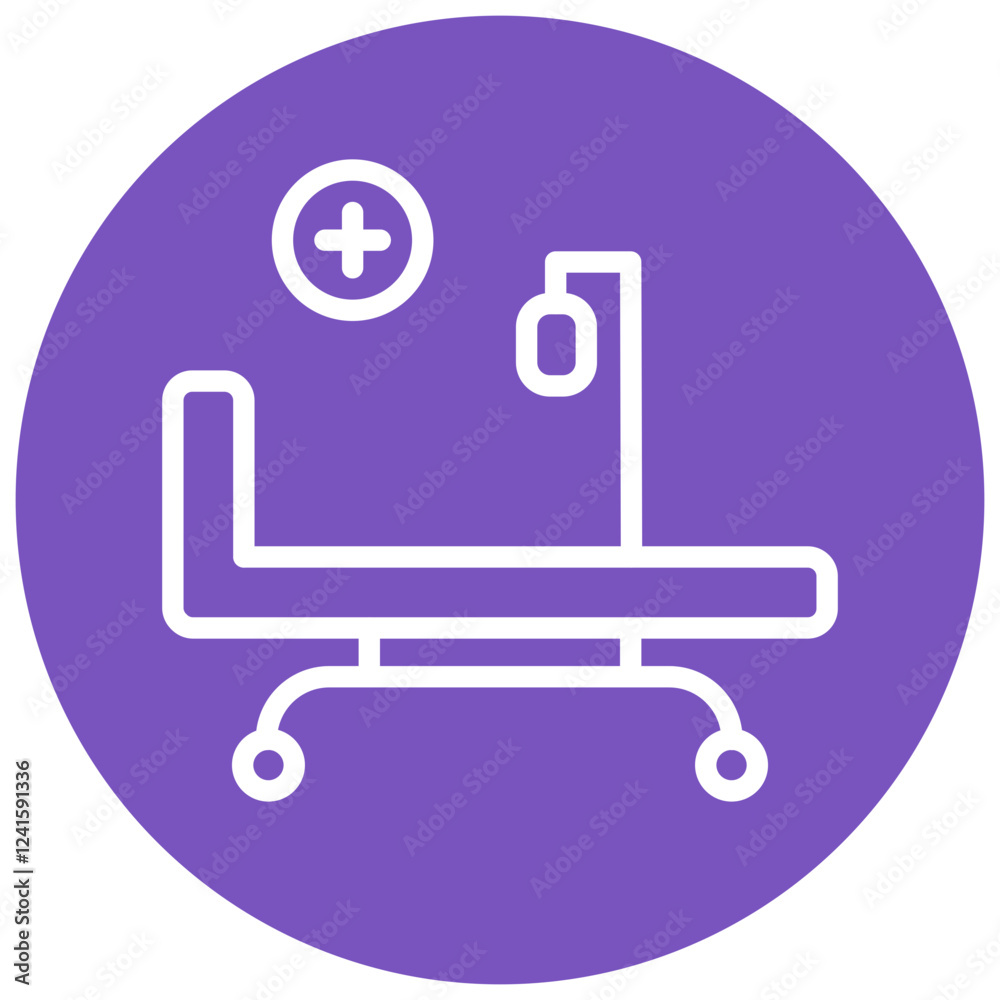 Hospital Bed Line Purple Circle Icon Hospital Bed Line Purple Circle Icon