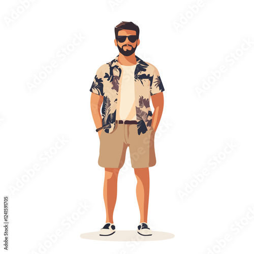 Croatia Man Summer Clothes Vector Illustration | Light and Trendy Warm-Weather Fashion