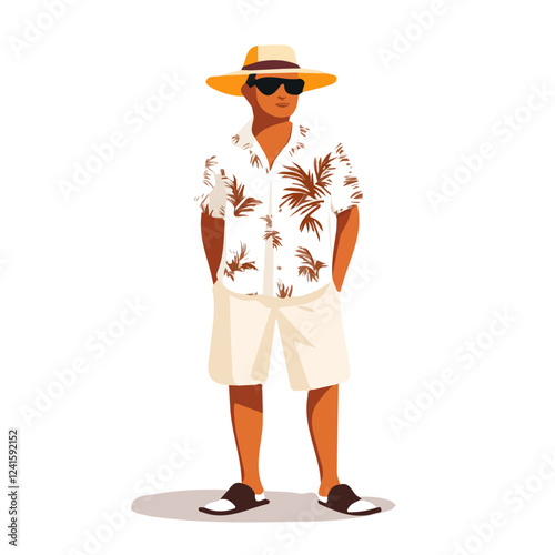 Cuba Man Summer Clothes Vector Illustration | Light and Breezy Warm-Weather Fashion