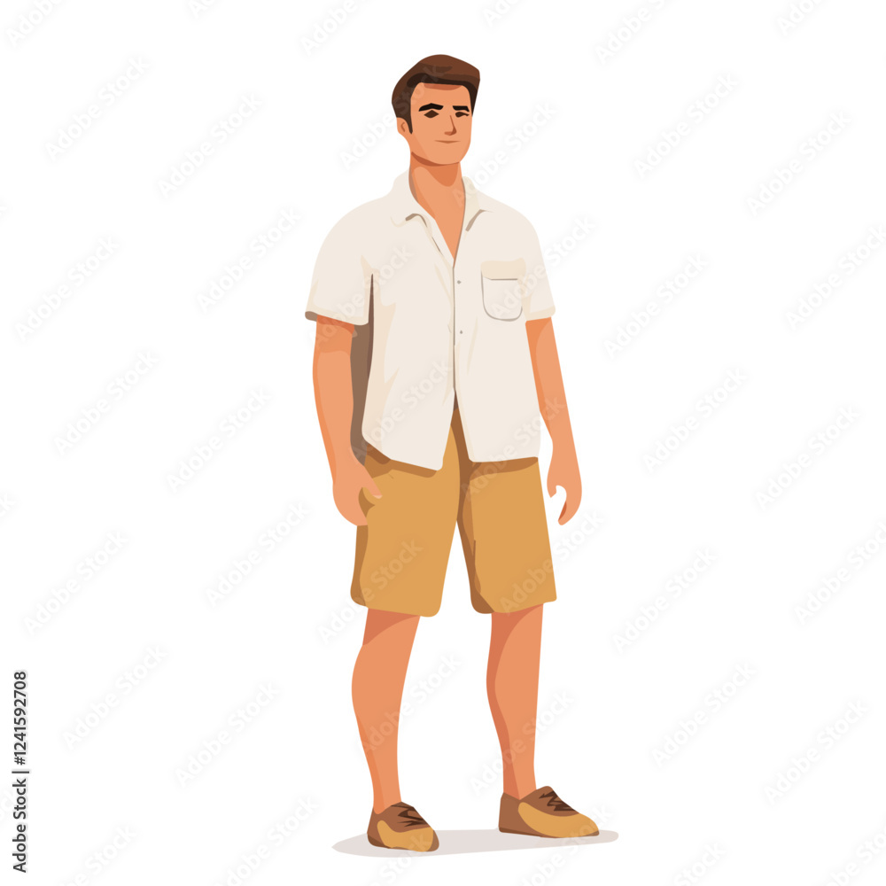 Czech Republic Man Summer Clothes Vector Illustration | Light and Stylish Warm-Weather Fashion Artwork Czech Republic Man Summer Clothes Vector Illustration | Light and Stylish Warm-Weather Fashion Artwork