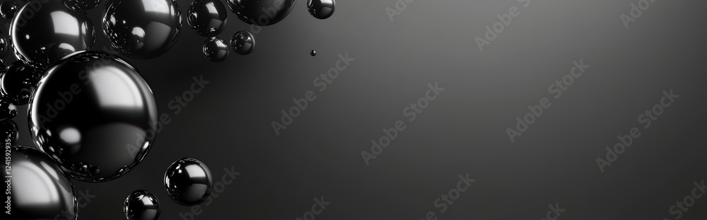 Minimalist luxury mockup background with space for text featuring floating 3D spheres in monochrome tones, suitable for abstract, technology, or creative branding Minimalist luxury mockup background with space for text featuring floating 3D spheres in monochrome tones, suitable for abstract, technology, or creative branding