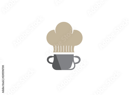 Pot logo, saucepan Logotype design illustration 