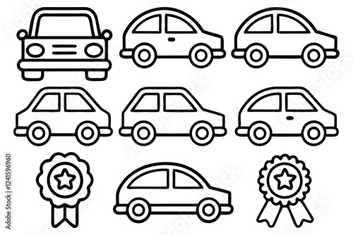 automobile and car dealer editable stroke outline 