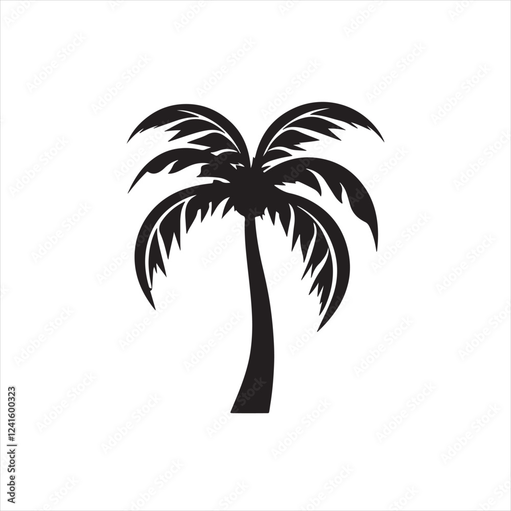 Naklejka premium Minimalist palm tree Silhouette Vector