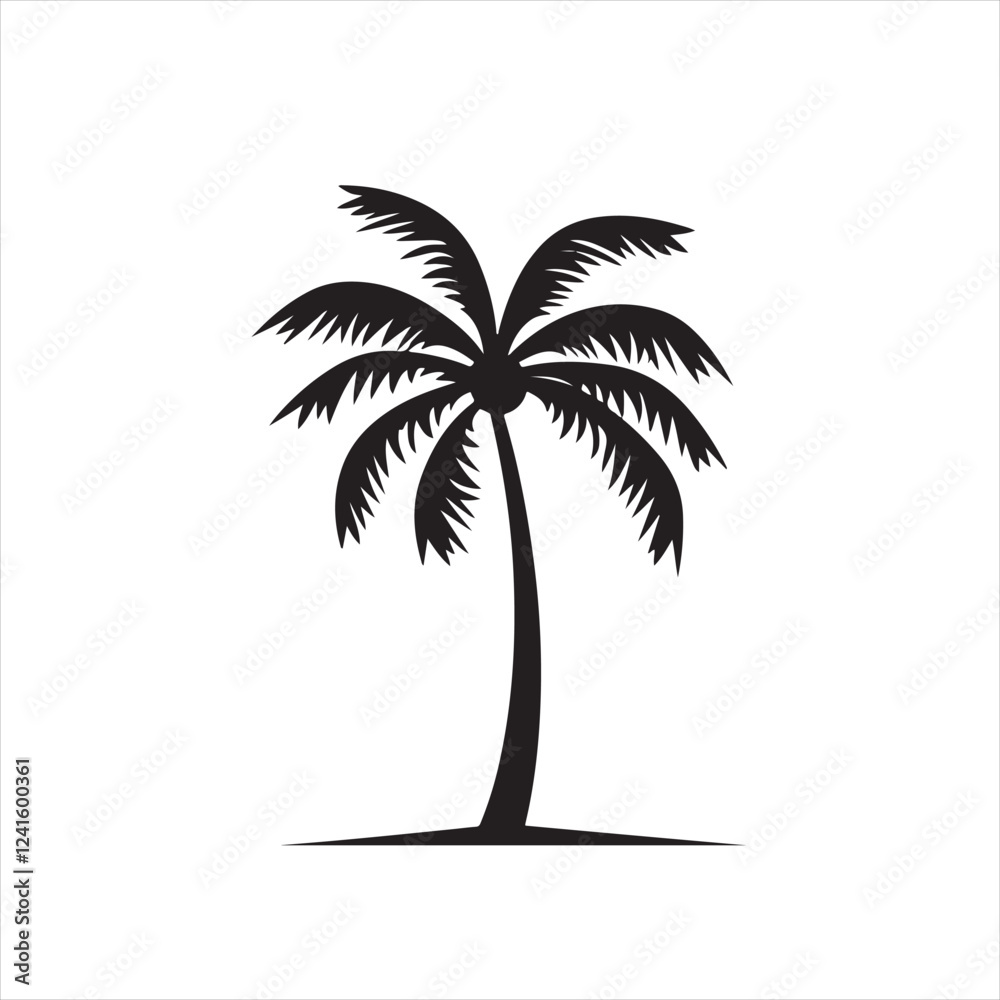 Obraz premium Minimalist palm tree Silhouette Vector
