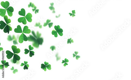 St Patrick day background, clover set
