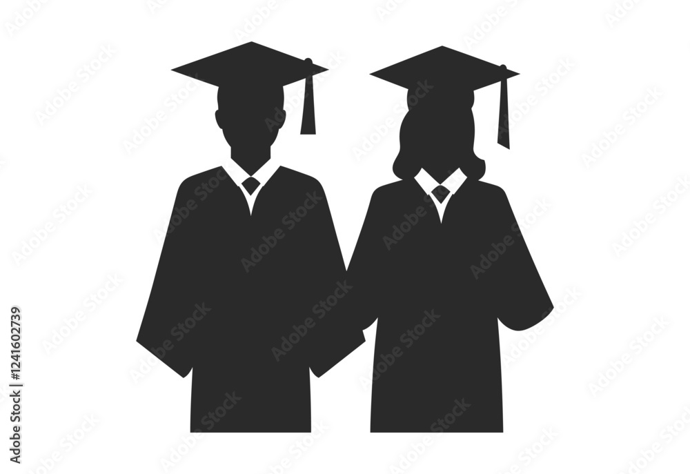 Graduation Icons Male and female in Tuxedo vector Graduation Icons Male and female in Tuxedo vector