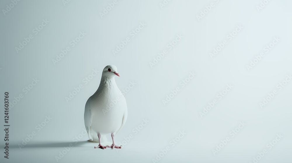 Obraz premium a white bird standing on a white background