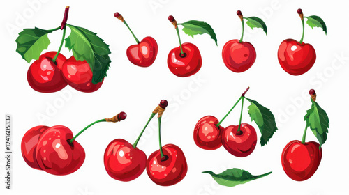cherries isolated on white background