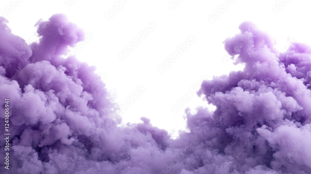 Fototapeta premium Purple smoke bomb exploding with transparent background