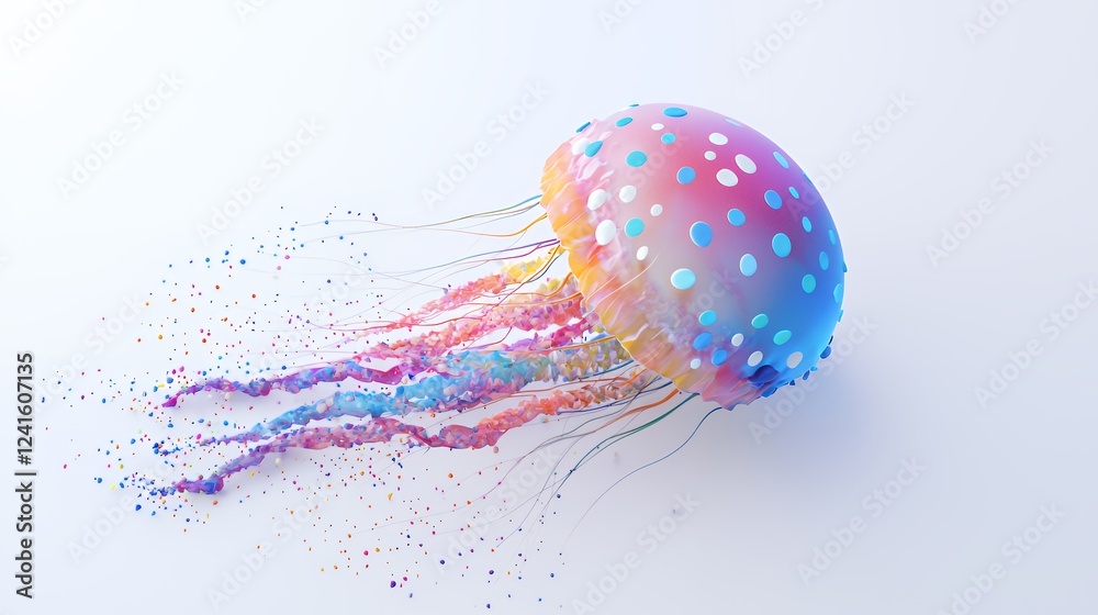 Obraz premium a colorful jellyfish floating in the blue sea