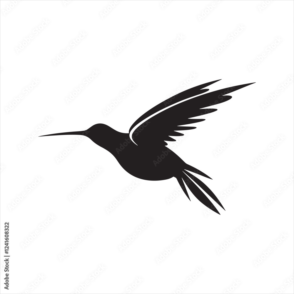 Fototapeta premium Minimalist hummingbird Silhouette Vector