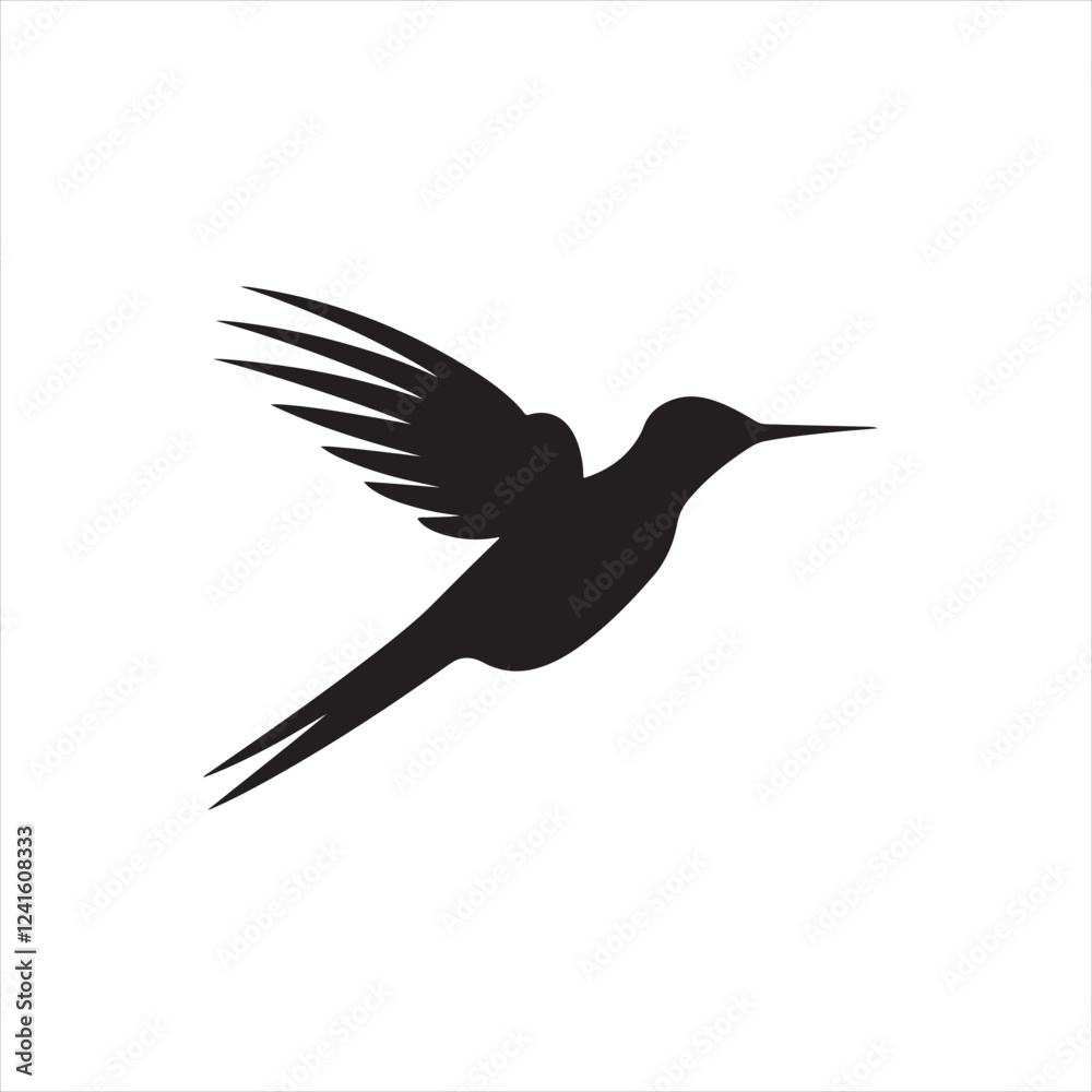 Fototapeta premium Minimalist hummingbird Silhouette Vector