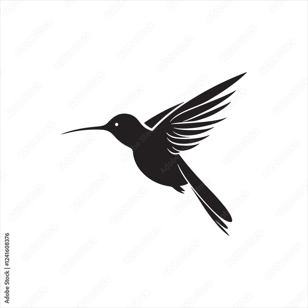 Fototapeta premium Minimalist hummingbird Silhouette Vector
