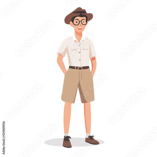 Liechtenstein Man Summer Clothes and Style – A Stylish and Comfortable Vector Illustration for Warm-Weather Fashion
