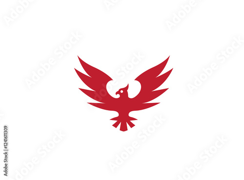 Phoenix Slogan spread wings Logo design illustration